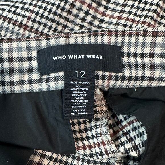 Who What Wear Glen Plaid Cropped Ankle Pants High Rise Preppy Trouser - Picture 8 of 8